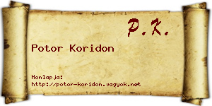 Potor Koridon névjegykártya